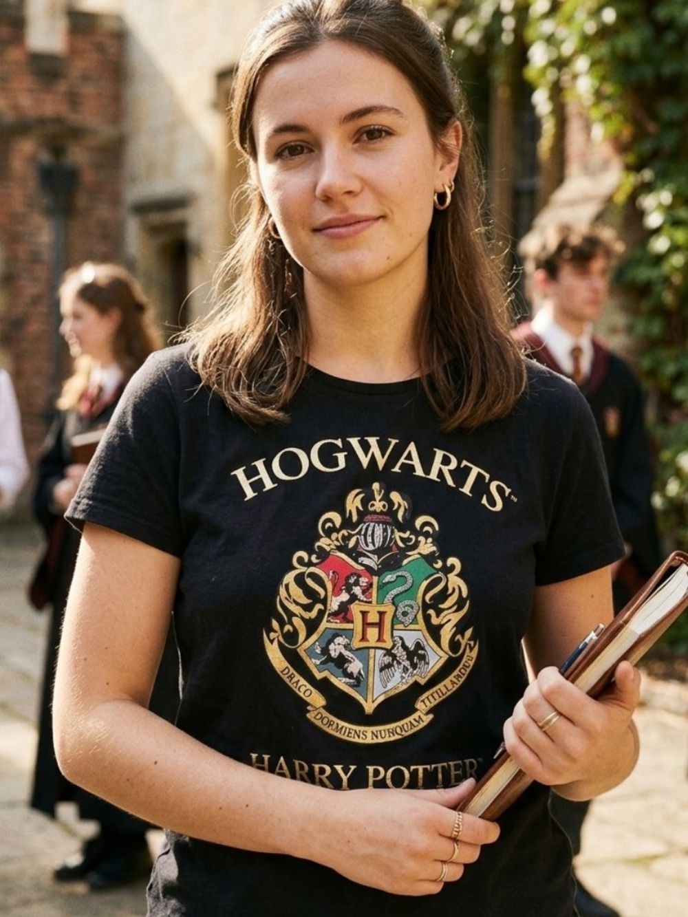 Hogwarts Crest Black Harry Potter T‑Shirt